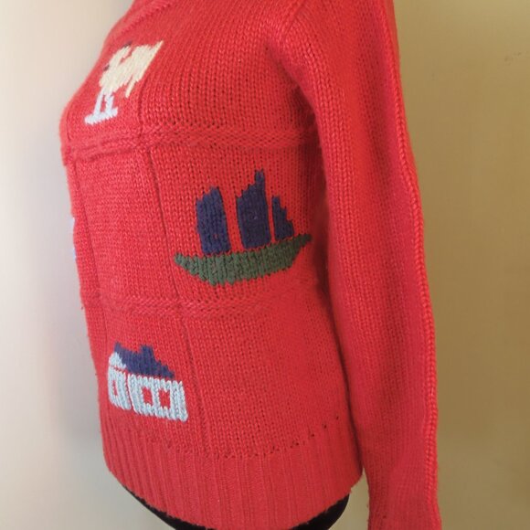 Vintage Lime Light Character Teacher Chunky Sweater Women's SZ SM Made in Korea - Picture 5 of 7